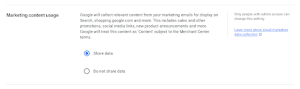 Managing Marketing Content Settings in Google Merchant Center